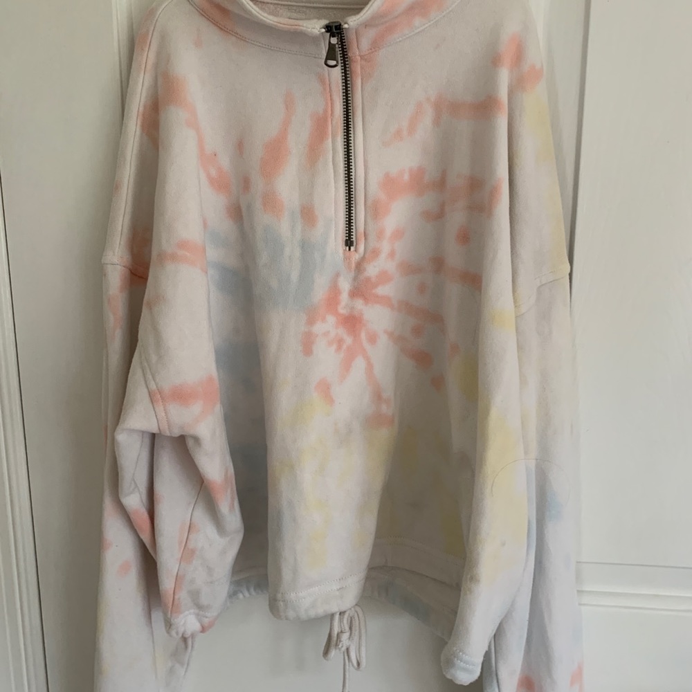 American Eagle Tie-Dye Cropped 1/4 Zip